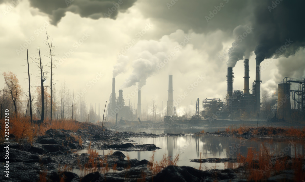 Industrial Pollution and Environmental Degradation Scene
