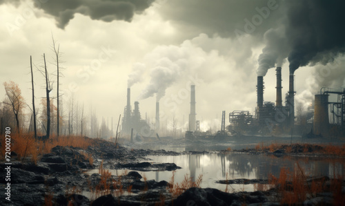 Industrial Pollution and Environmental Degradation Scene