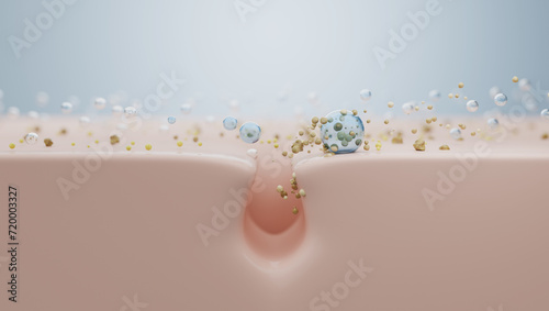 Canvas Print Bubble cleansing or water clear and clean pore to prevent acne and blackhead