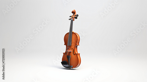 3d render violin isolated in white background