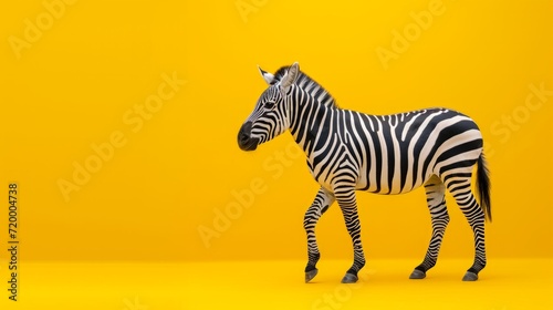 minimalist vivid advertisment background with zebra and copy space