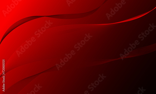 red smooth lines wave curves on gradient abstract background