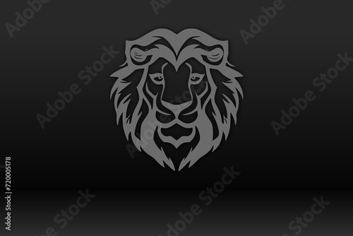 lion head mascot logo illustration.