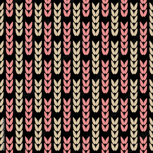 Seamless pattern of little leaves on black background. Pattern for cloth, card, wrapping paper, wrapping paper, carpet, wallpaper.