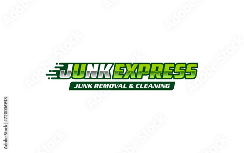 Illustration vector graphic of junk removal solution services logo design template.