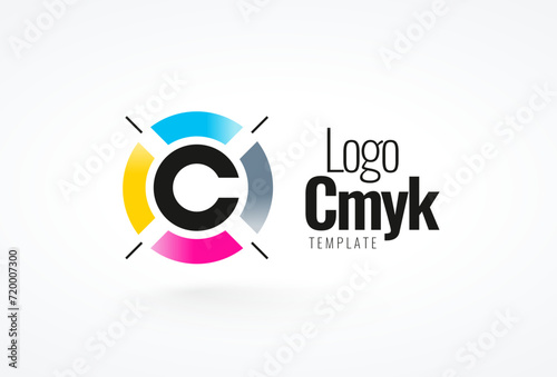Logo The Color Circle CMYK. Print theme. Template design vector. White background