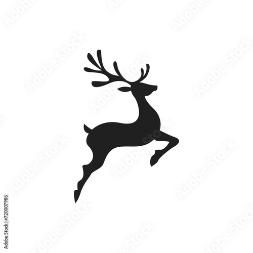 christmas deer silhouettes vector