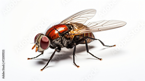 A macro shot of fly on a white background © Ghazanfar