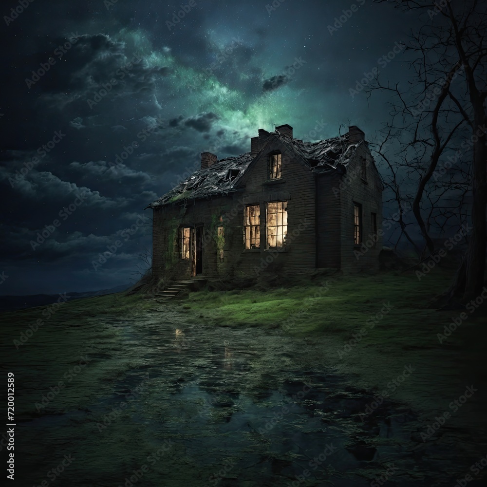 A lonely old dilapidated house. A lonely old dilapidated house.