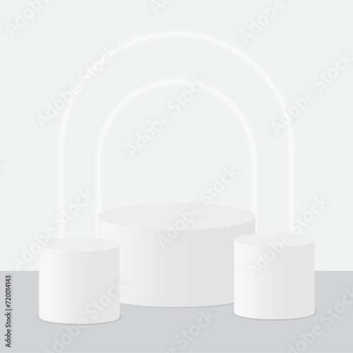 white podium isolated on white