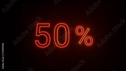 Discount 50% Off Neon Sign On Brick Background HD Animation
