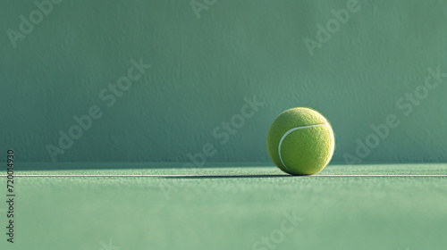 An illustration of a small, lone tennis ball in a muted lavender hue positioned at the end of a thin, pastel green line, suggesting a serve, © Oleksandr