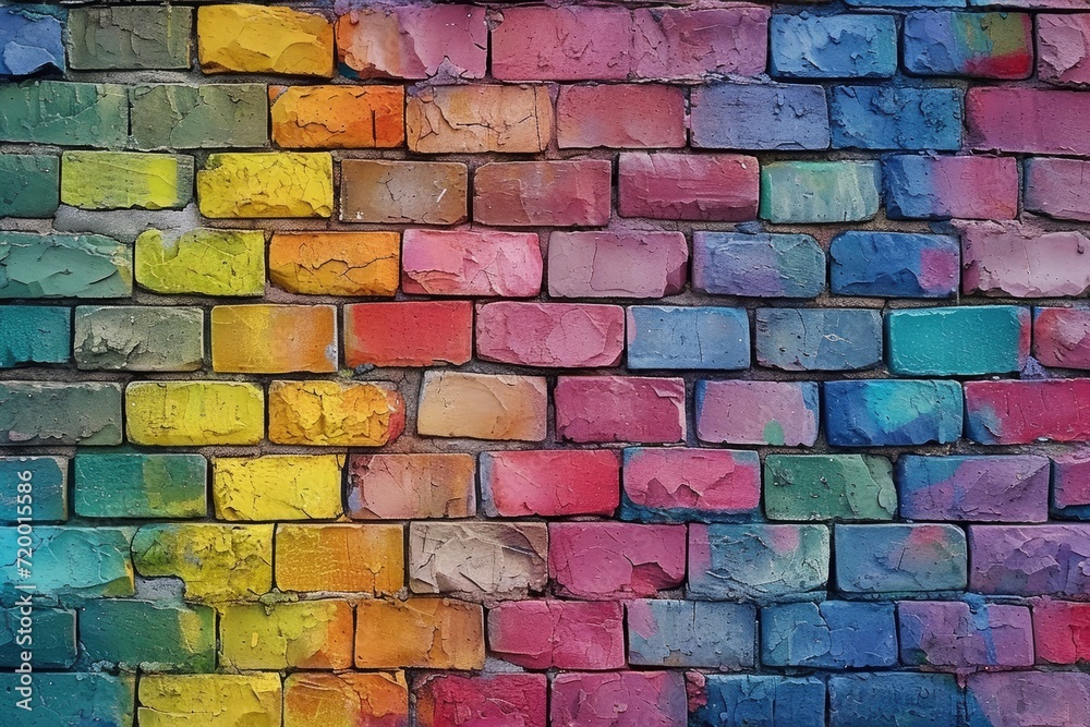 Fototapeta premium colorful brick wall texture for background