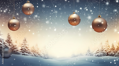 Christmas ball background  Christmas and New Year holidays concept with copy space for text