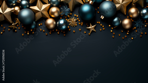 Christmas ball background, Christmas and New Year holidays concept with copy space for text