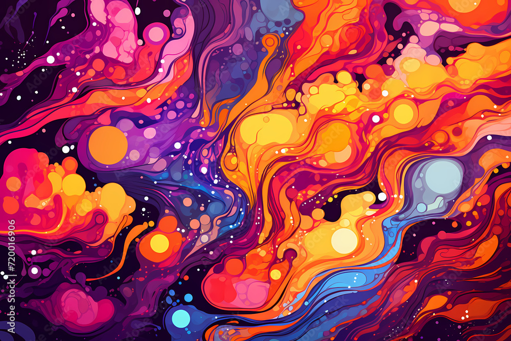 Vibrant colorful abstract painting, depicts a dynamic mix of swirling, splashing, and dripping liquids paints in various colors. Abstract scene. Vibrant colorful abstract painting, depicts a dynamic mix of swirling, splashing, and dripping liquids paints in various colors. Abstract scene.