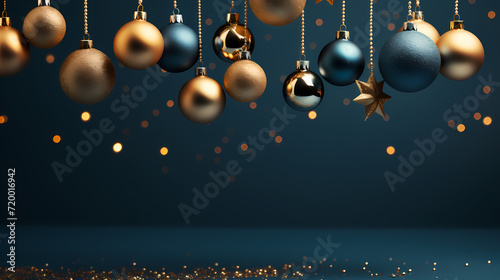 Christmas ball background, Christmas and New Year holidays concept with copy space for text
