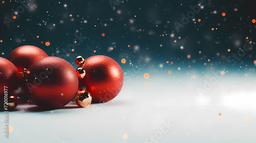 Christmas ball background, Christmas and New Year holidays concept with copy space for text