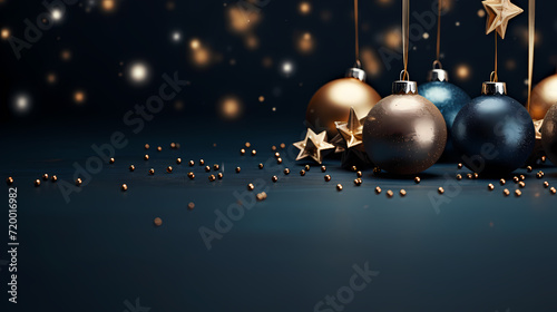 Christmas ball background, Christmas and New Year holidays concept with copy space for text