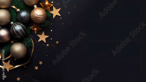Christmas ball background, Christmas and New Year holidays concept with copy space for text