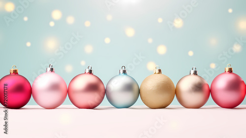 Christmas ball background, Christmas and New Year holidays concept with copy space for text