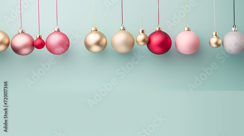 Christmas ball background, Christmas and New Year holidays concept with copy space for text