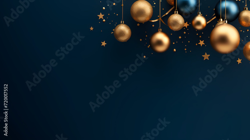 Christmas ball background, Christmas and New Year holidays concept with copy space for text