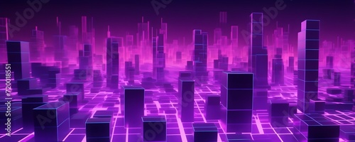 Hi-tech abstract background with neon glow  digital  cyberpunk. Digital data flow  cyberspace concept. Futuristic design in cyberpunk style
