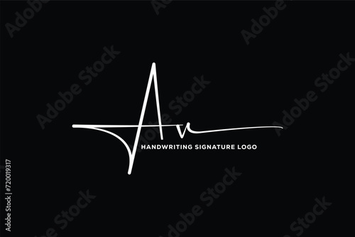 AV initials Handwriting signature logo. AV Hand drawn Calligraphy lettering Vector. AV letter real estate, beauty, photography letter logo design.