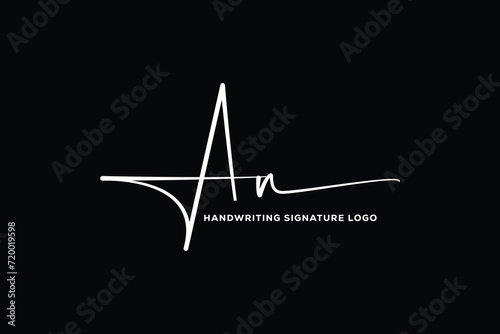 AN initials Handwriting signature logo. AN Hand drawn Calligraphy lettering Vector. AN letter real estate, beauty, photography letter logo design.