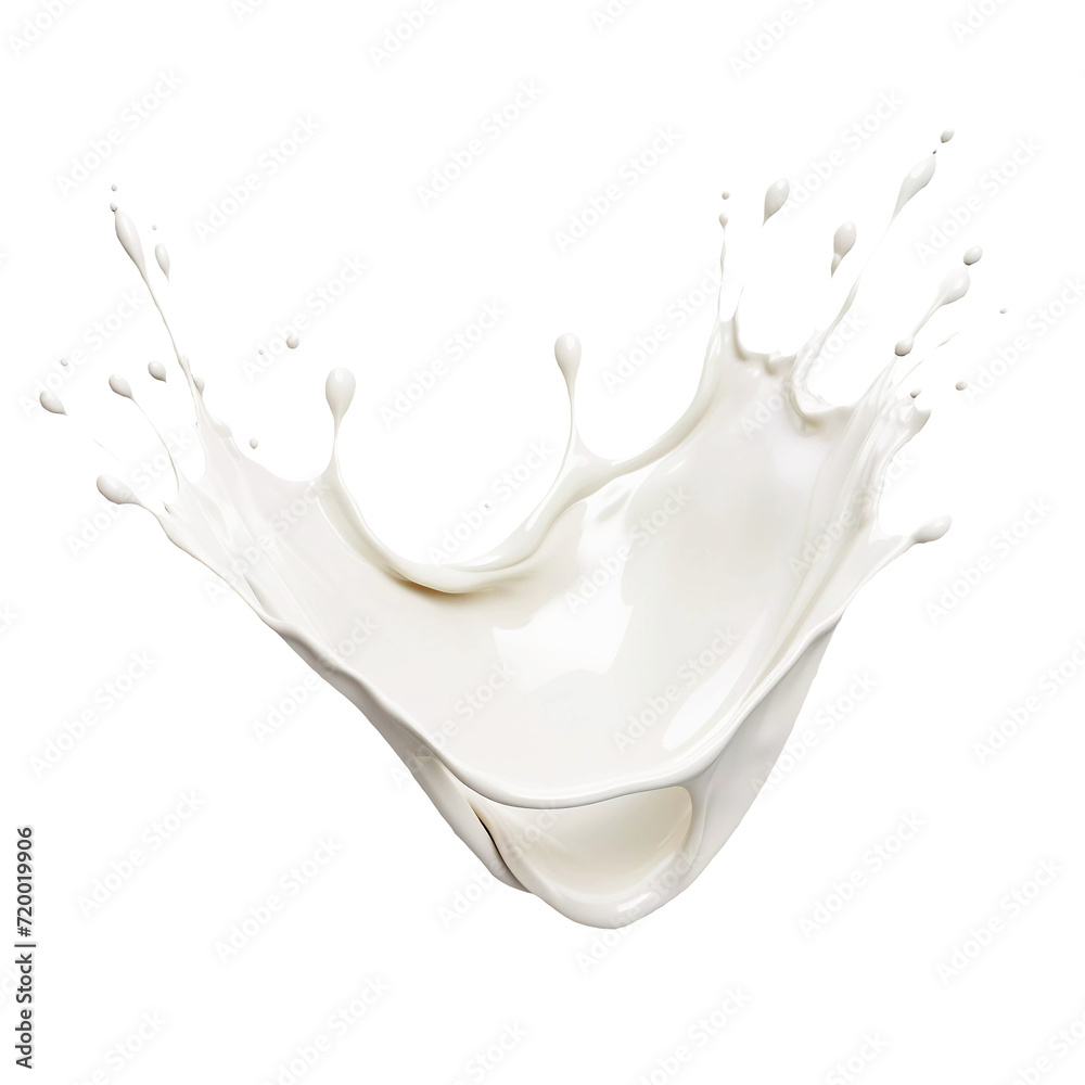 Milk splash isolated on transparent background. Generative ai design. Milk splash isolated on transparent background. Generative ai design.