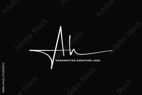 AH initials Handwriting signature logo. AH Hand drawn Calligraphy lettering Vector. AH letter real estate, beauty, photography letter logo design.