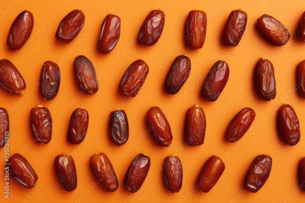 Dried dates pattern background. Overhead view. Dried dates pattern background. Overhead view.