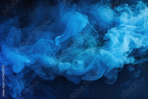 Abstract colorful blue smoke background, bright colored, Abstract blue smoke on a dark background. Ai generated