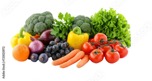 vegetables and fruits isolated on white background With clipping path.