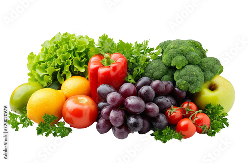 Fresh vegetables are isolated on a white background with a clipping path.