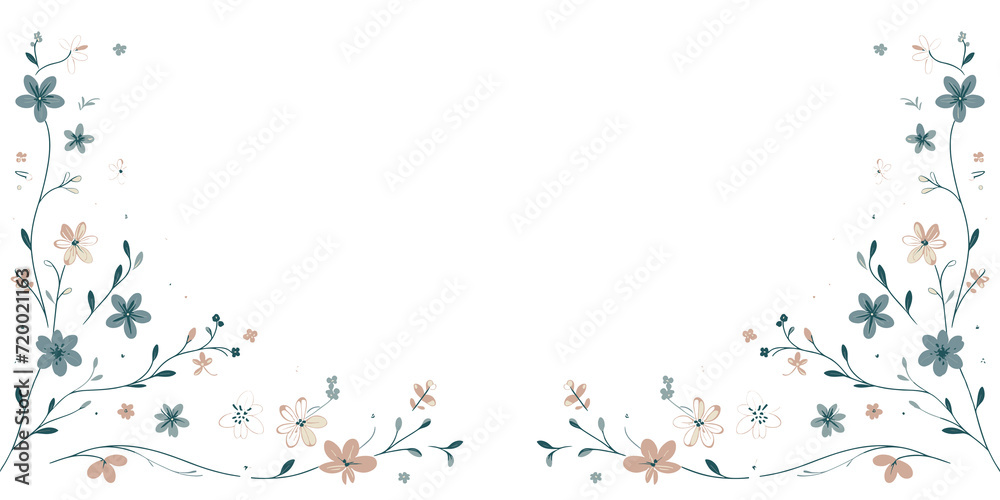 Floral background with flowers, abstract spring floral decorative wallpaper, Vector illustration, generative ai - obrazy, fototapety, plakaty 