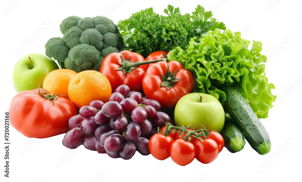 fruits and vegetables isolated