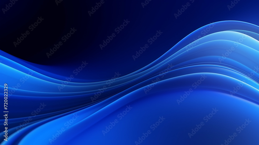  abstract blue background with glowing curve lines. 3d render - obrazy, fototapety, plakaty 