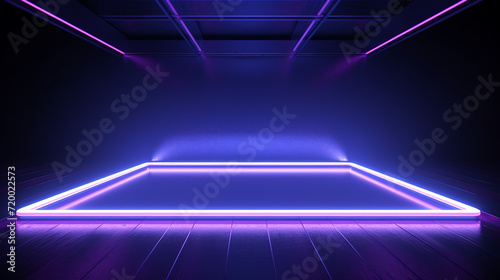 abstract violet blue neon background. dark background. 3d render 