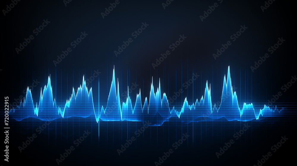 equalizer blue sound wave. voice recognition.