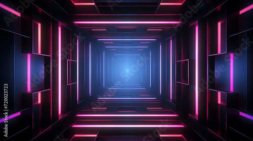 Fototapeta Naklejka Na Ścianę i Meble -  abstract black background with pink blue line. 3d render 