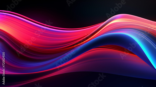 abstract neon background with colorful glowing lines. 3d render 