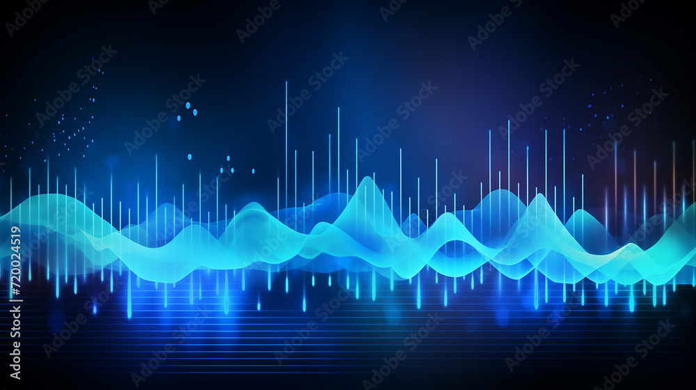 equalizer blue sound wave. voice recognition. equalizer blue sound wave. voice recognition.