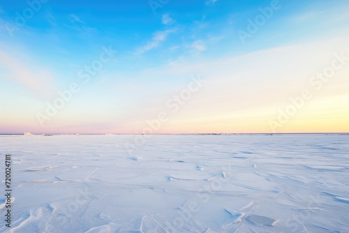 shift of hues in aurora borealis over the frozen tundra photo