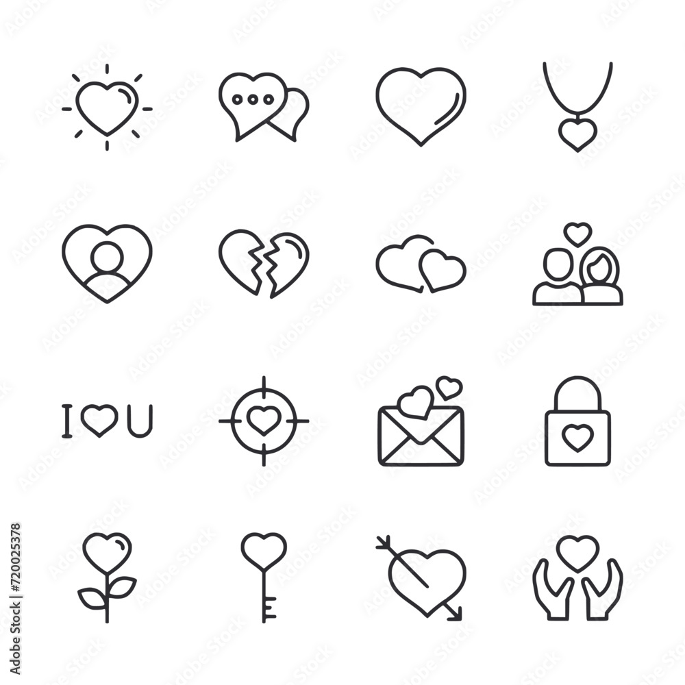 set of icons Love
