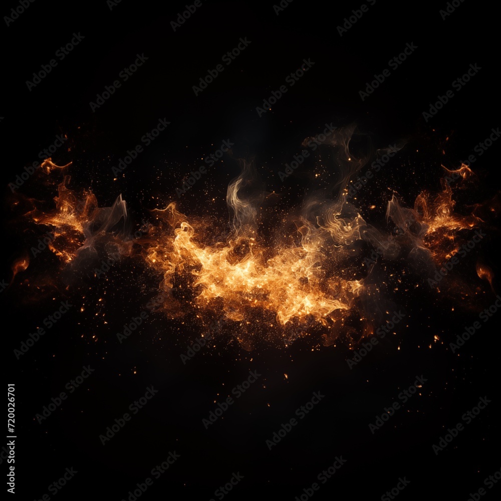 fire flame on isolated black background. burning spark and smoke red fire illustration fire flame on isolated black background. burning spark and smoke red fire illustration