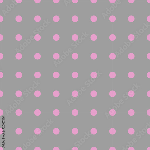 pink polka dots on gray background 
