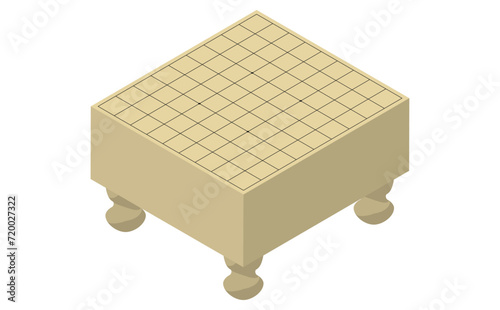 将棋盤　足付き　アイソメトリック