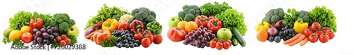set of Fresh vegetables are isolated on a white background with a clipping path.